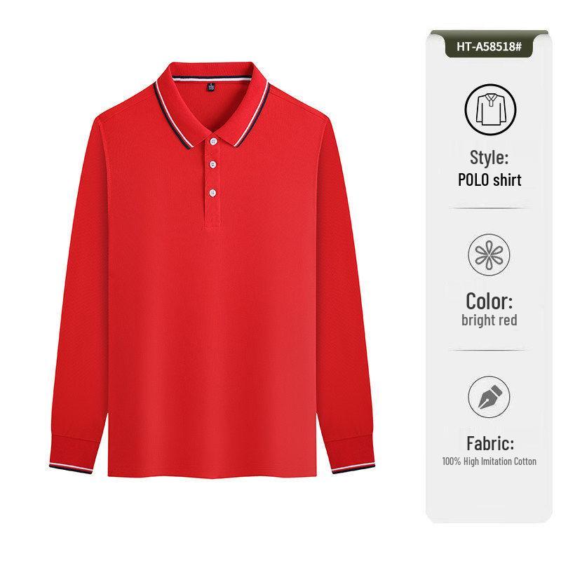 

Workwear Long-sleeved Polo Shirt with Embroidered Logo for Enterprise Group Culture - Spring/Autumn 4XL