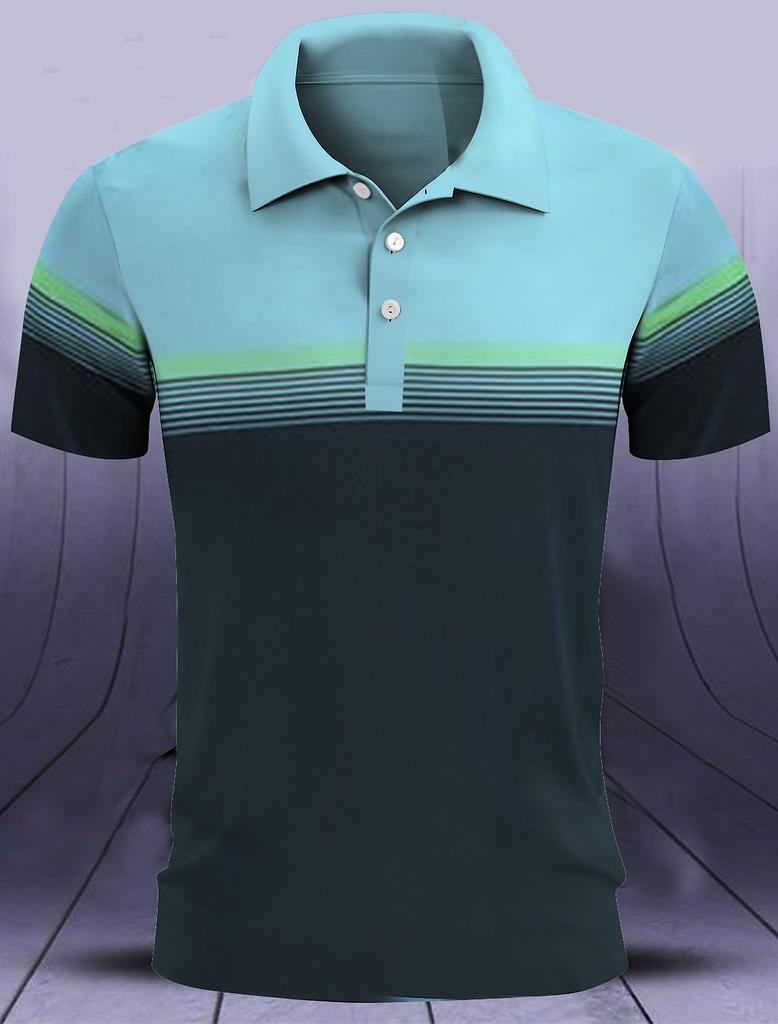 Men's Polo Shirts Golf Shirt Button Up Breathable Quick Dry Moisture Wicking Short Sleeve Man