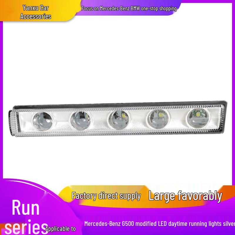 

Mercedes-Benz W463 G500/G600 Светодиодные Дневные Ходовые Огни, Боковые, Противотуманные и Бамперные Фонари - Серебристый/Черный G500 Black Daytime Running Light