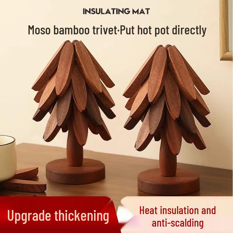 DASKSHA Bamboo Wood Heat-Resistant Mat Set