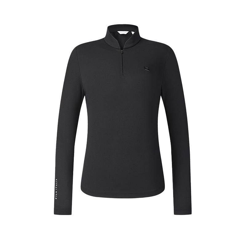 

Fila Приталенная футболка с воротником-стойкой, вязаная, с длинным рукавом, женский топ, глубокий черный A11W515218F-BK S