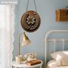 2D Flat 1pc Vintage St. Patrick's Day Four-Leaf Clover Horseshoe Wooden Sign Round Ornament, Home Office Bedroom Living Room Garage Garden Balcony