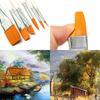 6pcs/set Painting Brush Oil Paint Nylon Hair Water Color Acrylics Art Set Supplies Oil Painting Brushes School Stationery