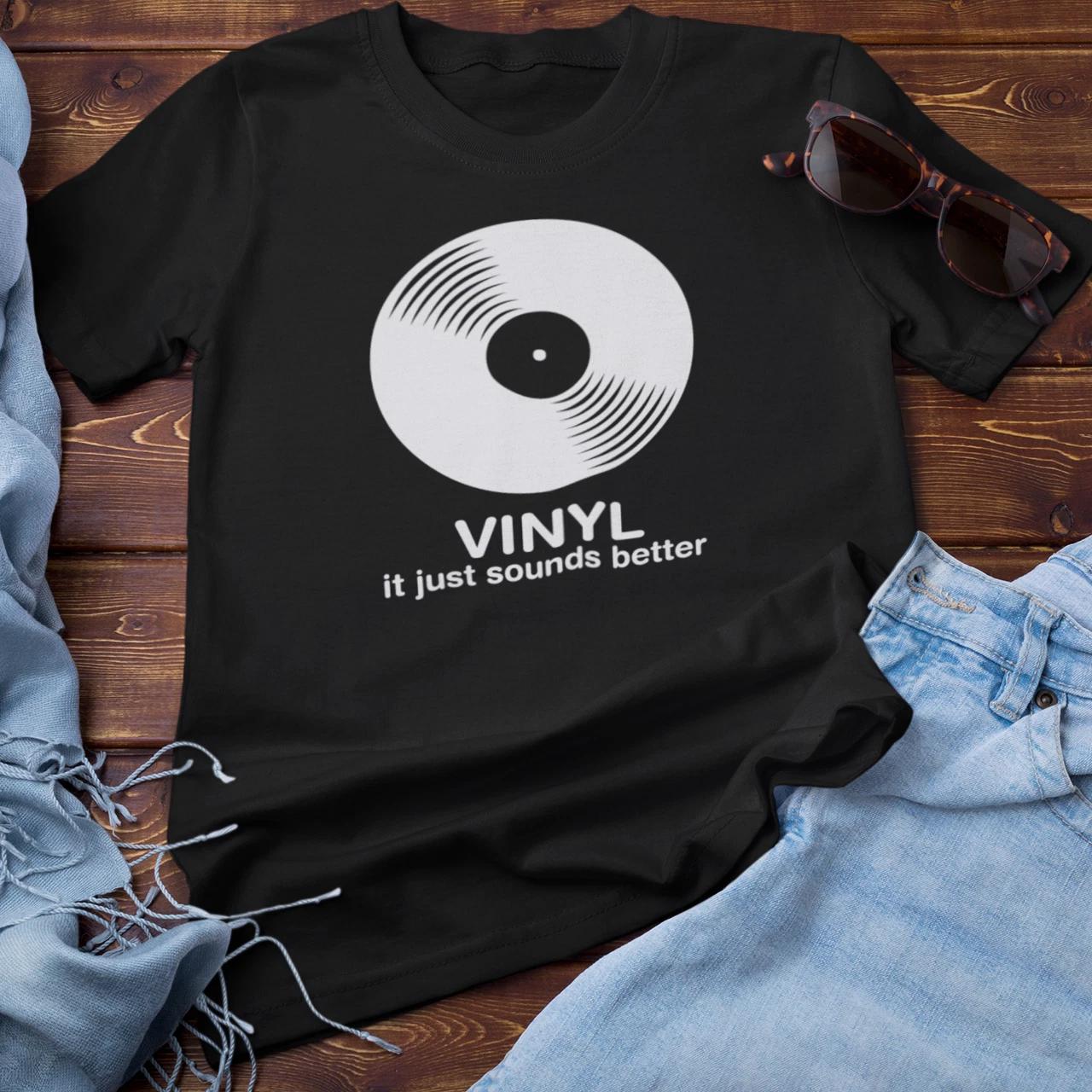 VINYL It sounds better T-Shirt (Record Collecting LP Album Music Dad Hipster) XL