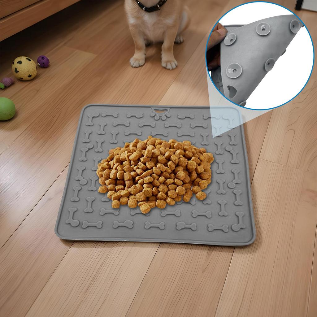Pet Licking Plate Slow Food Plate Licking Pad Silicone Pet Slow Food Tableware Bowl Suction Cup Dog Licking Pad Anti-Choking Pad