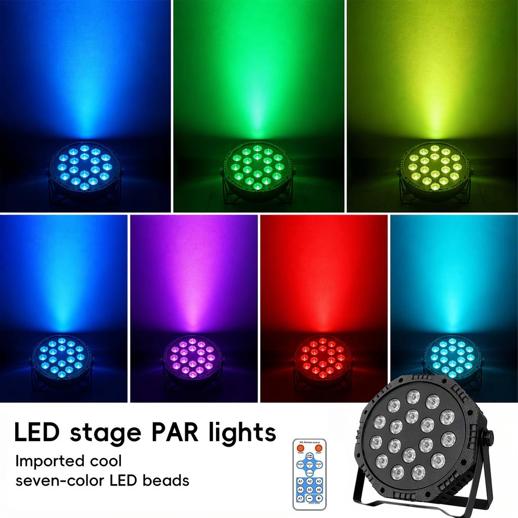 USB 5V 18LED RGB Stage Par Light With Remote Control Sound Activated Multicolor Uplight For Family Party Pub Club Disco Decor