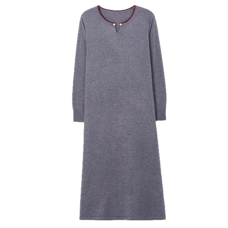 Temperament Elegant Wind Knitted Sweater Dress Autumn and Winter New Large Size Loose Long Bottom Sweater Skirt
