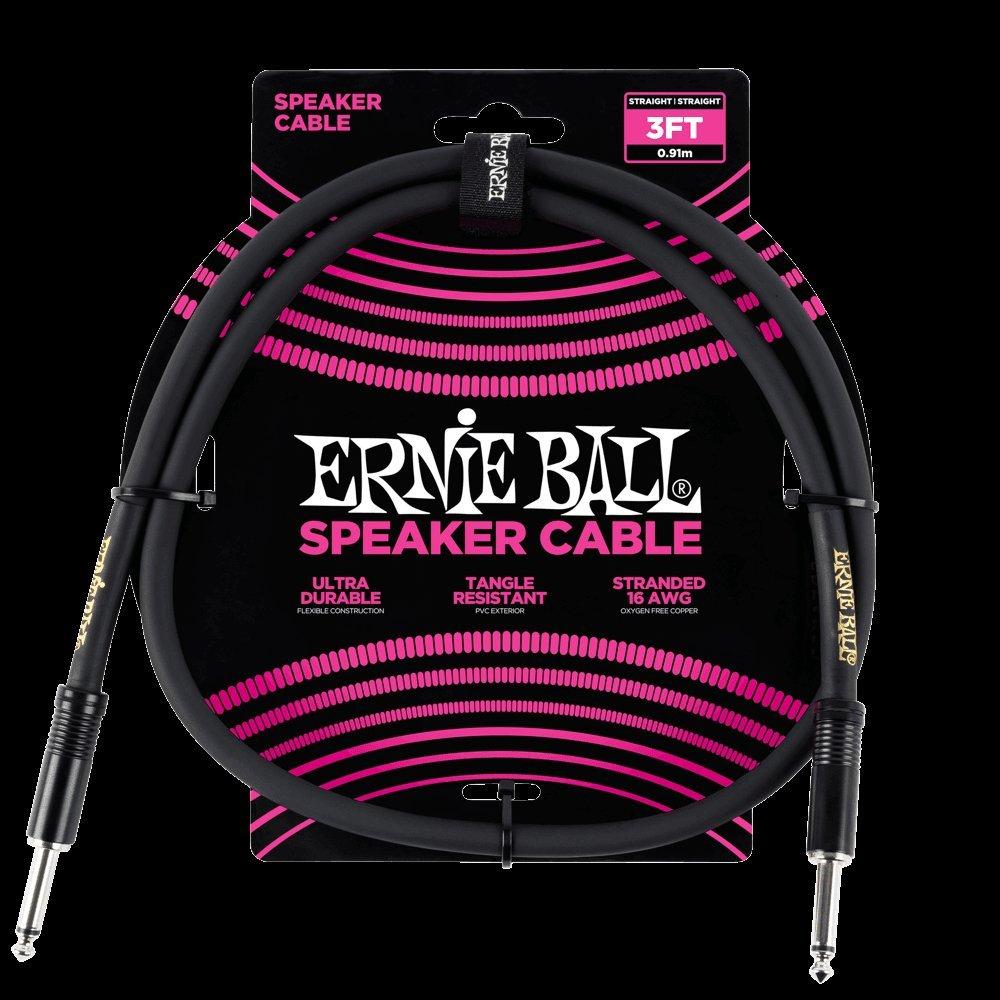 Ernie Ball 6071 Kábel k reproduktoru 3 stopy KÁBEL K REPRODUKTORU Čierny [Originálny produkt] Rovný/Rovný 0,91 m