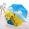 1pc Sunflower Field Auto Open/close, All-Season Portable Folding Umbrella for Women & Men, Travel, Everyday, Formal Events - Compact Luxury Parasol, O