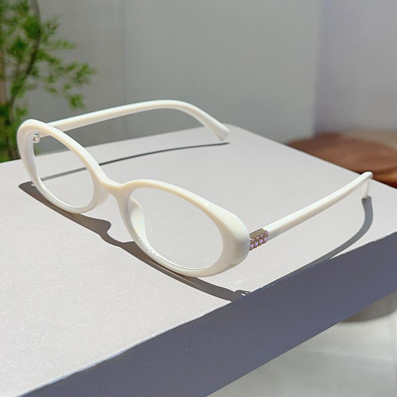 Oval Glasses Women New Vintage Korean Style Blue Light Blocking Optical Frames Trendy Simple Decorative Eyeglasses