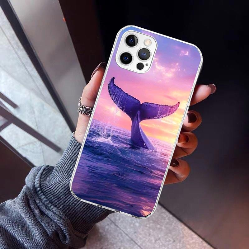 

Humpback Whale Sea Giant Phone Case For iPhone 17 Air 11 13 Mini 14 15 Plus 16 12 Pro Max 16E SE 7 8 Pattern Soft TPU Back Cover iPhone 14 Plus