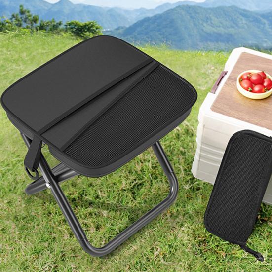 Klapphocker mit Tragetasche Tragbar Leicht Robust Outdoor Camping Rucksacktourismus Strand Picknick Angeln Zusammenklappbarer Stuhl Sitz