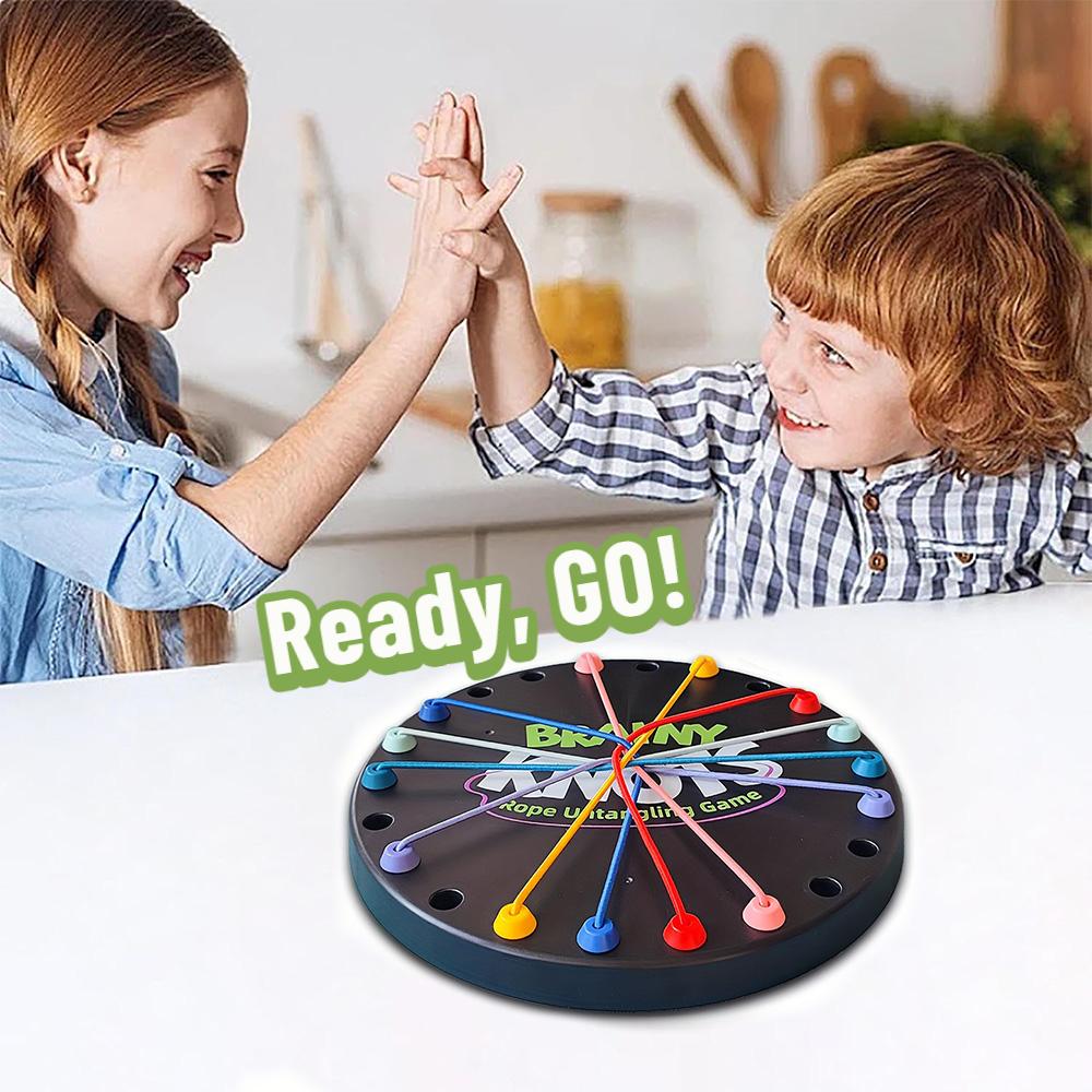 2025 Rope Sorting Puzzle Game Toys for Kid Adult, Colorful Lacing Toys, Board Game Twisted Tangler, Rope Knots Untying Challenge