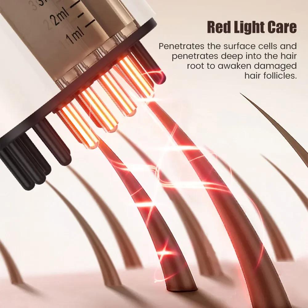 EMS Microcurrent Scalp Applicator Liquid Comb Massage Comb Essential Oil Liquid Guiding Scalp Massager Red Light Therapy