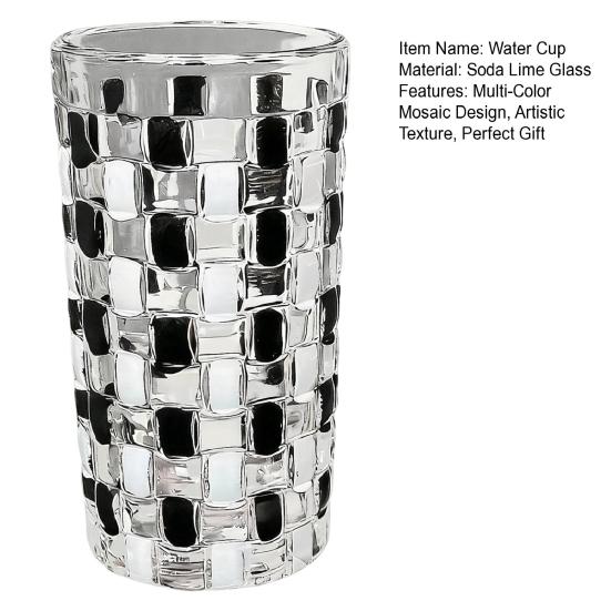 Multicolor Mosaic Glass Water Cup Tea Coffee Stained Glass Design Water Bottle Dining Table Accent Decorative Drinkware