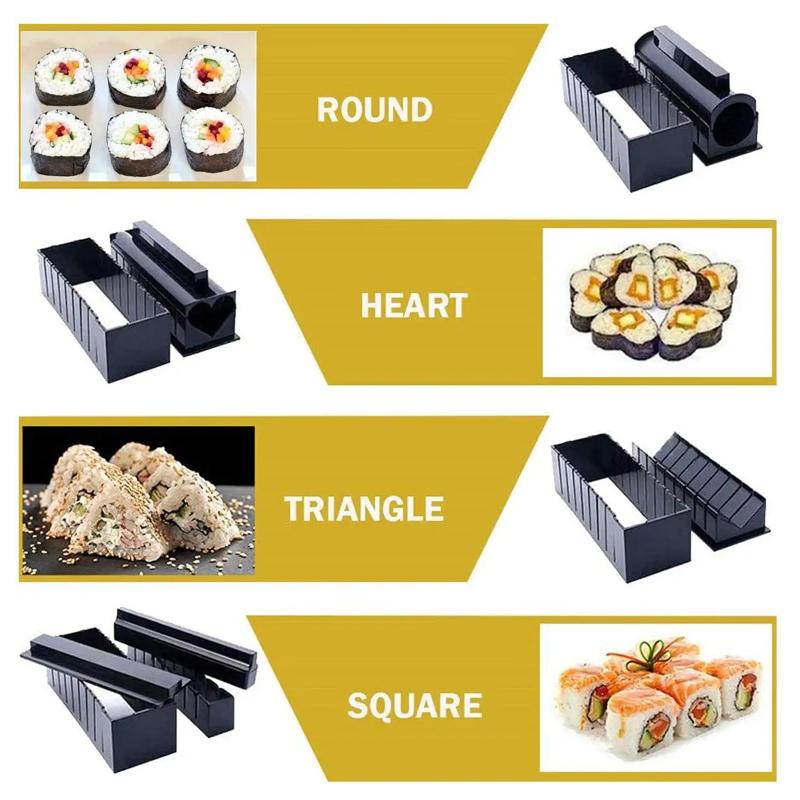Multifunctional Sushi Maker Kit Complete Sushi Moulds Sushi Making Kit Rice Roll Diy Kitchen Set Suitable For Beginners