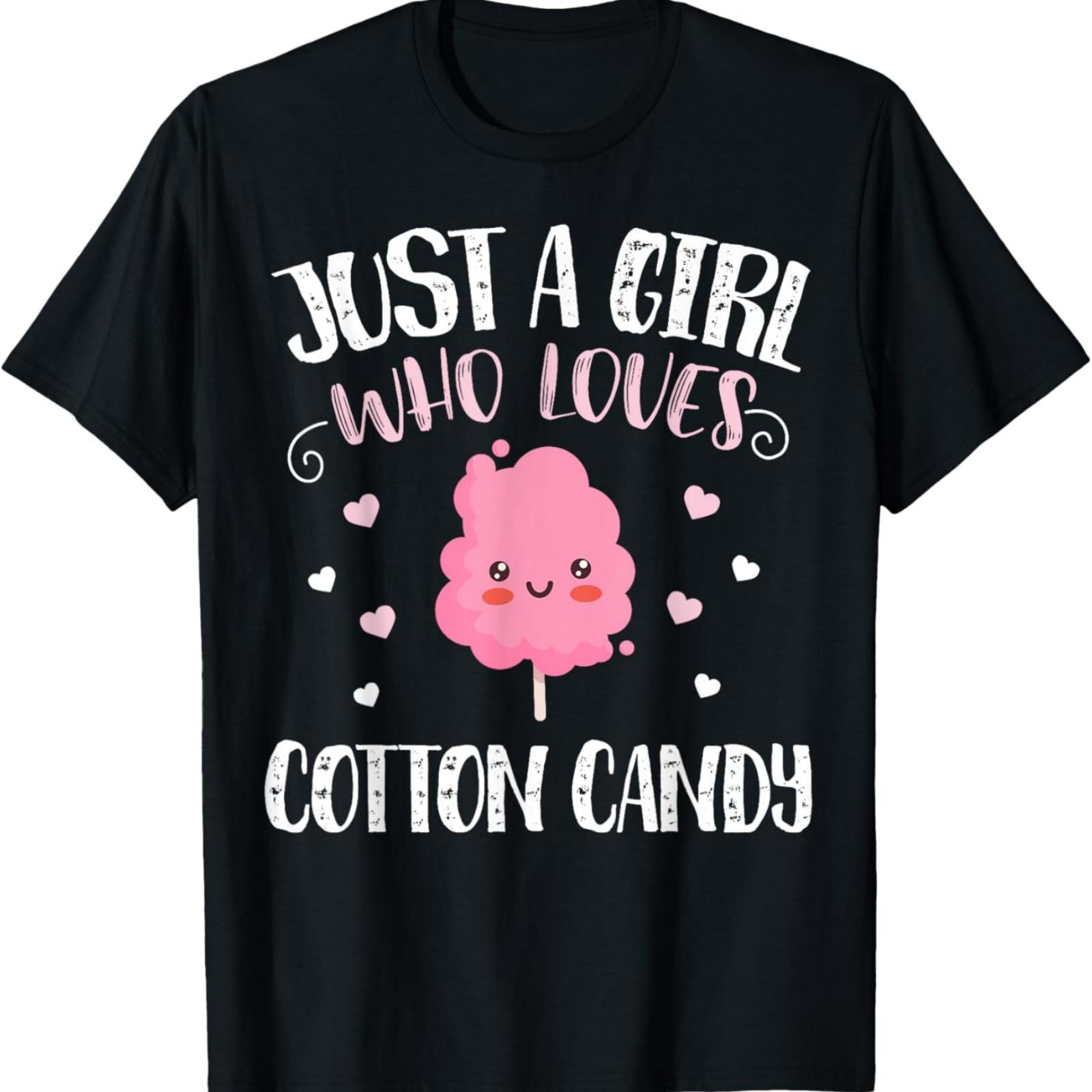Просто Девочка, Которая Любит Сахарную Вату - Смешная Футболка с Сахарной Ватой S