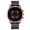 Versatile Three-Eye Calendar Watch Men'S Fashion Mesh Belt Quartz Watch