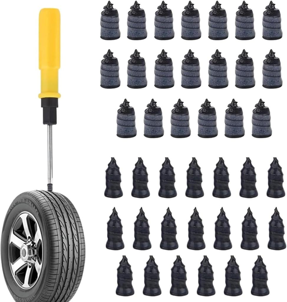 21 Pieces Vacuum Tire Repair Nails, Rubber Spiral Nails Supplied with Screwdriver for Cars, Trucks,Bike Rubber Tire Repair Kit