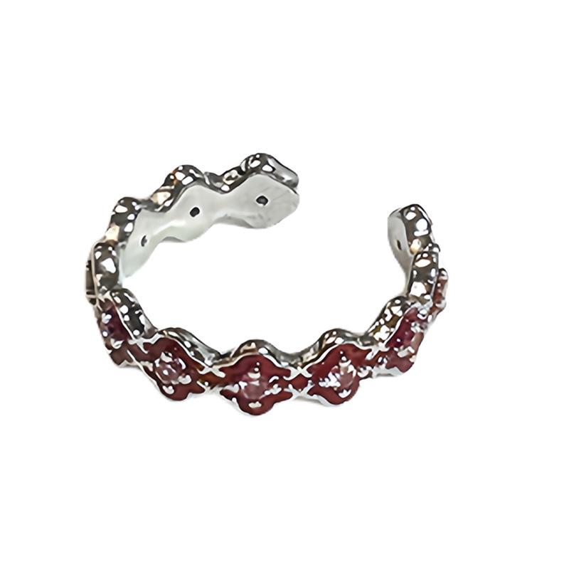 High-End Drip Oil Opening Ring Niche High-End Light Luxury Line Blue Fashion Personality Ring