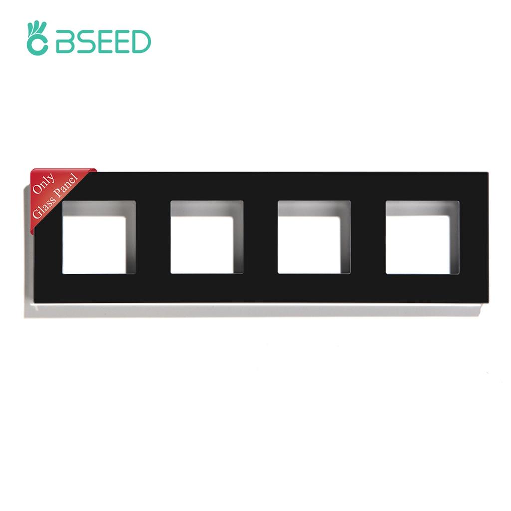 Bseed EU UK Russia Standard Pearl Crystal Glass Frame White Black Glod Grey Wall Socket DIY Part Home Improvement Decoration