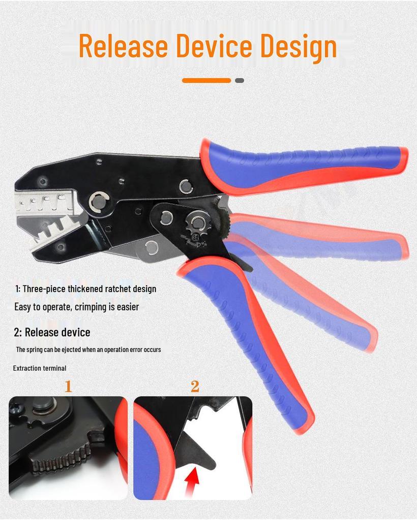YEFYM U-Shaped Copper Terminal Ratchet Crimping Pliers