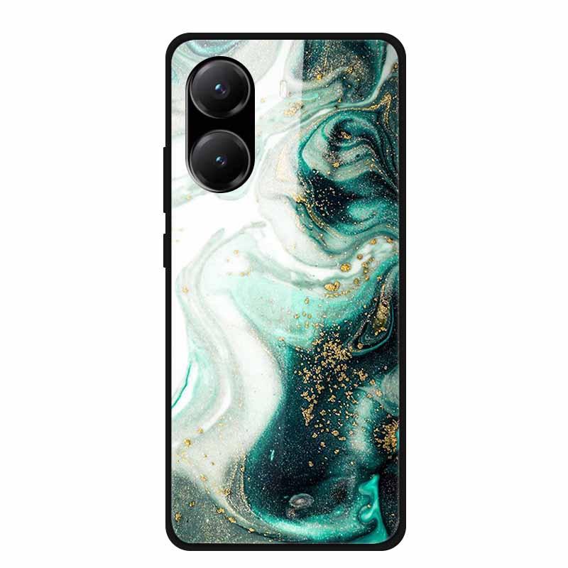 Tempered Glass Case For Poco X7 Pro Back Cover PC Hard Shockproof Cases for Xiaomi PocoX7 Pro Funda Marble Texture Fashion Coque