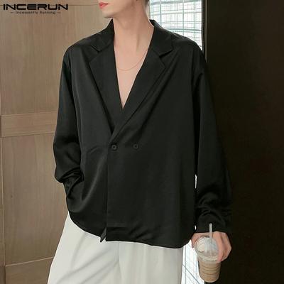 Camisas de Manga Comprida com Lapela Dupla para Homem - Outono