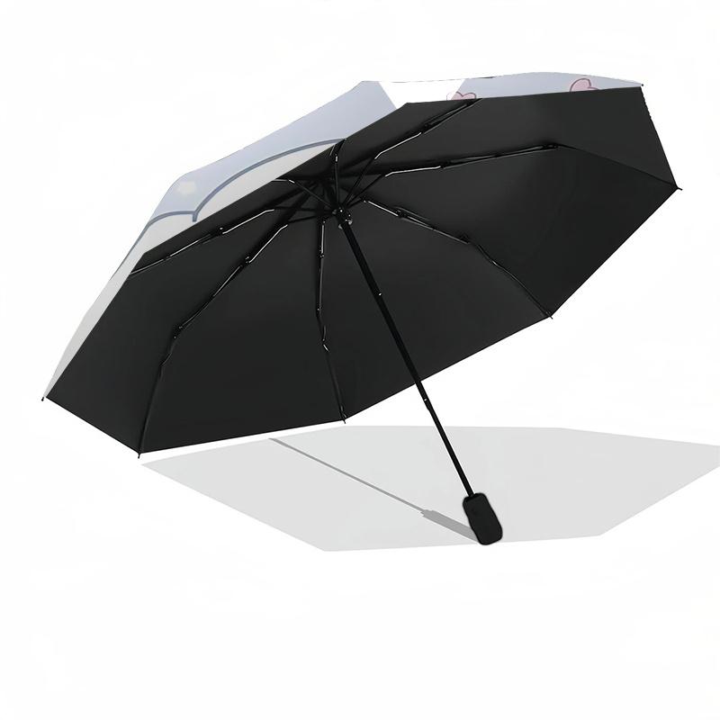 1pc Cinnamoroll Automatic Folding Umbrella - Portable 3-Fold Design with 8-Bone Iron Frame, Perfect for Outdoor Use, Festive Gifts, Fans, Travel, Dail