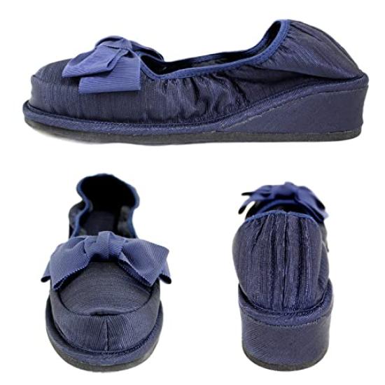 Kirschblüte Tragbare Hausschuhe mit Absätzen Kirschband 3,5 cm (Marine) - KS35C-NS22-L