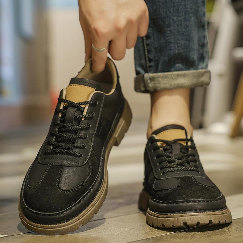 Autumn low-top Martin boots retro British casual leather shoes platform non-slip sports training board shoes