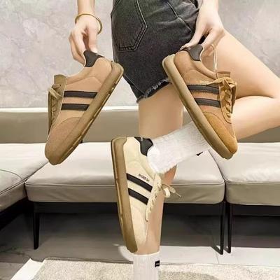 Internet-Berühmtheit Moralische Trainingsschuhe Damen 2024 Herbst Neu Retro Flache Freizeitschuhe Mode Vielseitige Weiße Schuhe Schnürschuhe Damenschuhe