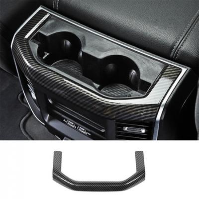 Rear Cup Holder Panel Trim Decor Frame for Dodge Ram 1500 2018- Carbon Fiber
