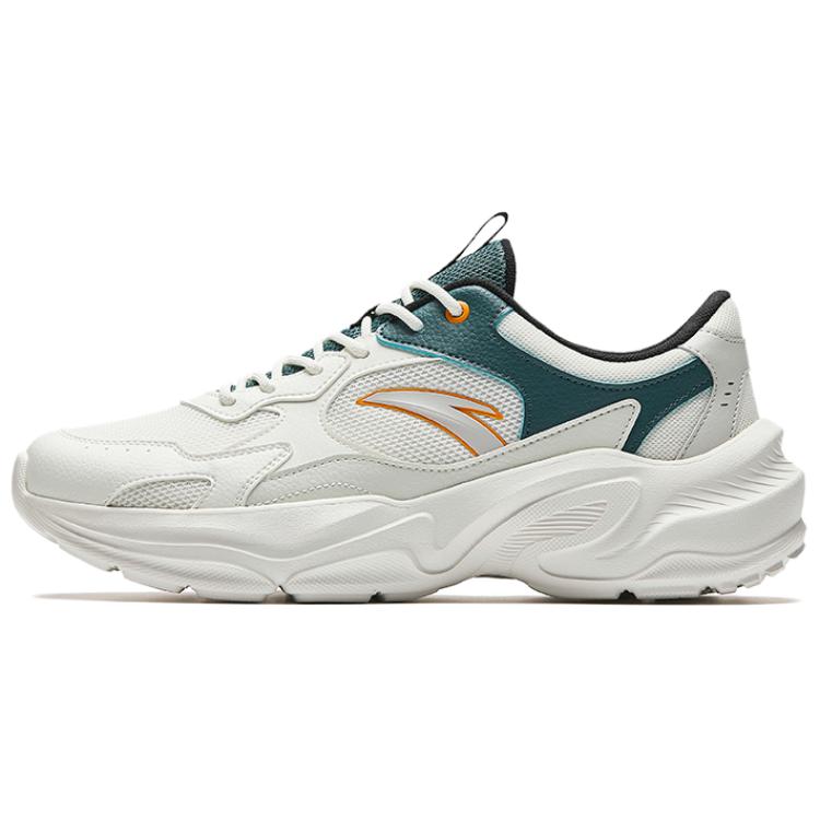 New Anta Little Millennium Abrasion Resistant Breathable Low Top Casual Shoes Men's White Green 912538826-3