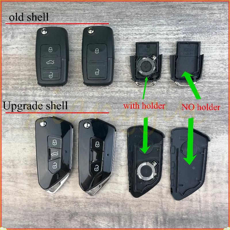 EBL2 Modified Exterior Car Key Shell Case Fob for Volkswagen Jetta Golf Polo Passat Beetle for Skoda Seat B5 Mk6 Caddy Tiguan Octavia