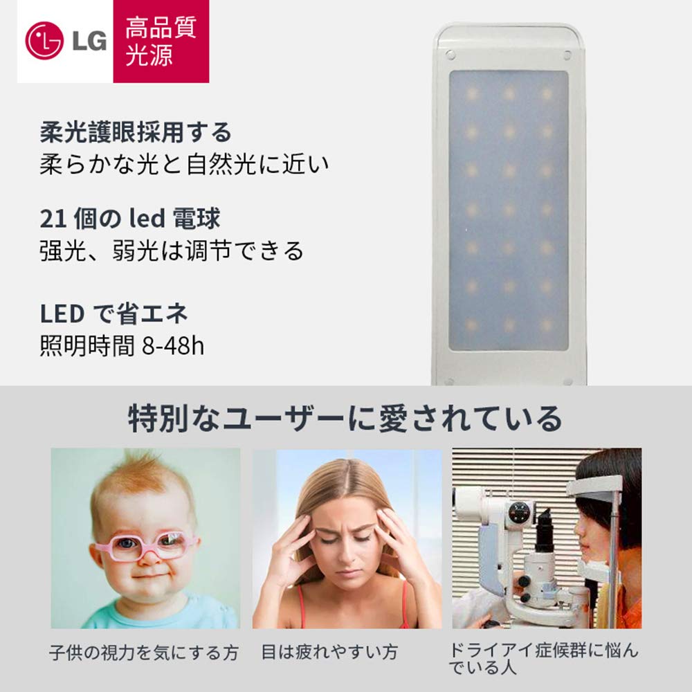 Micro-hertz Desk Lamp (8-Hour Brightness, 48-Hour Lowest Brightness), Stepless Dimming, Wall-Mounted, Foldable, Cordless LED Reading Lamp, USB