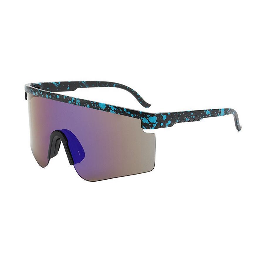 1 Piece of Unisex Plastic One-Piece Large Frame Fashionable Sports Glasses Outdoor Decorative Sunglasses