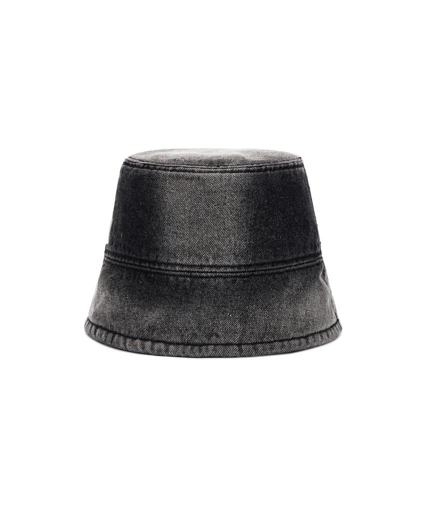 Bajal Va Studded Overdyed Denim Drop Bucket Hat Black