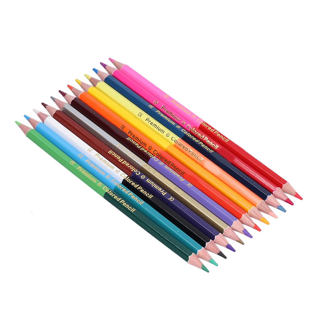 Colored Pencils Hexagonal Double Headed 24 Color Drawing Sketching Colored Pencils Children Gifts
