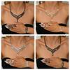 Ohrringe Halskette Armband Set Luxus High-End Kleid Schlüsselbeinkette Weiblicher Brautschmuck