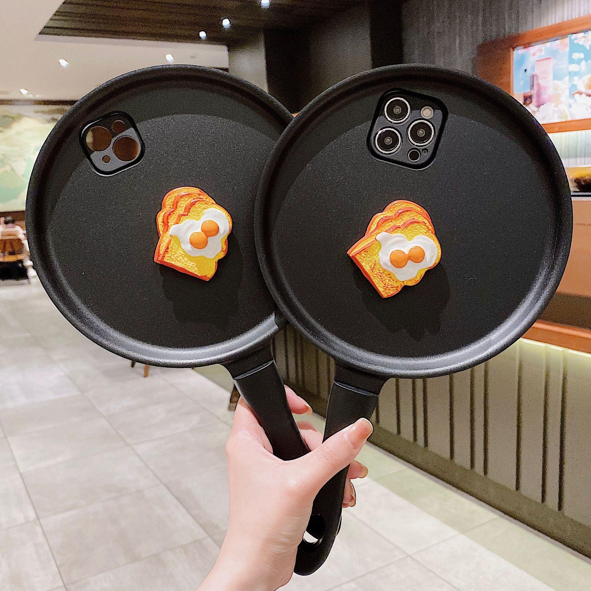 

Подходит для iPhone 16 ProMax смешной креативный чехол для телефона в виде сковороды Apple X/15/XR S23 S22P Samsung S25EDGE