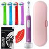 Electric Toothbrush - Oral B - Junior Pro Violet - Child 6 Years and Over - 4 Brush Heads - Travel Case