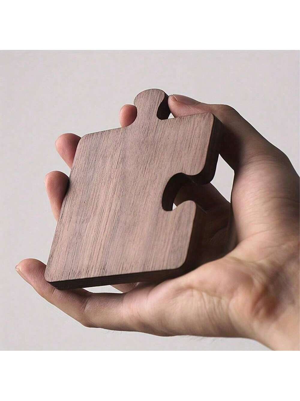 

1pc wooden puzzle shaped coaster, solid wood insulation pad, suitable for coffee, tea cups, cups - natural wood beverage.