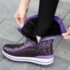 Bottes de neige pour femmes mi-mollet imperméables antidérapantes chaussures en coton plateforme épaisse bottes de neige d'hiver simples chaussures grande taille D520