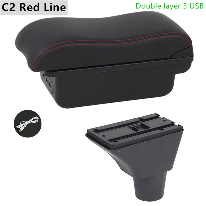 For Seat Ibiza Armrest Box Ibiza 6j Ibiza 6L Central Store Content Storage Box with Cup Holder Products with USB Accessories
