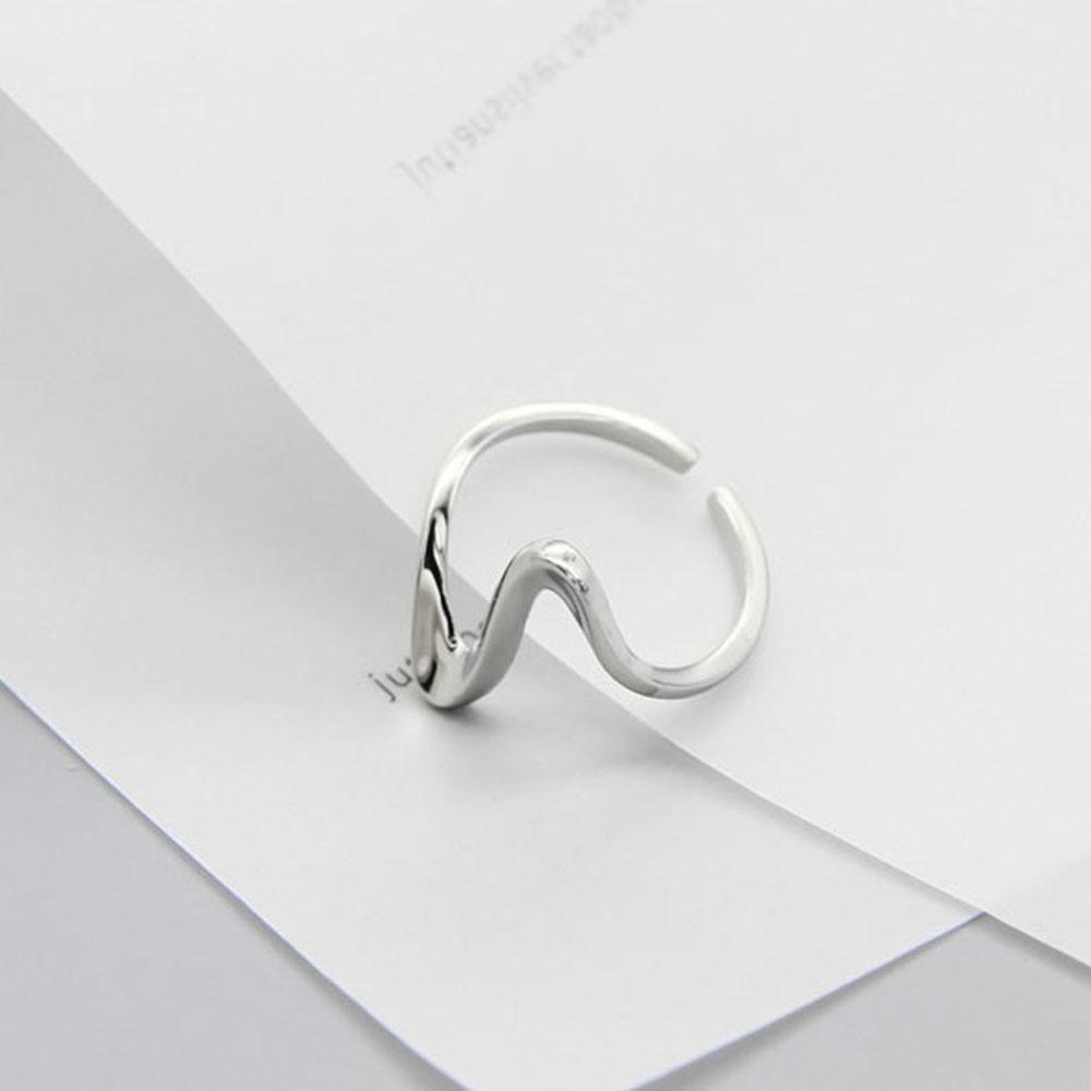 Women Girl Thumb Ring Smooth Waves Thin Party Jewelry Fashion Accessories Finger Ring Opening Ring