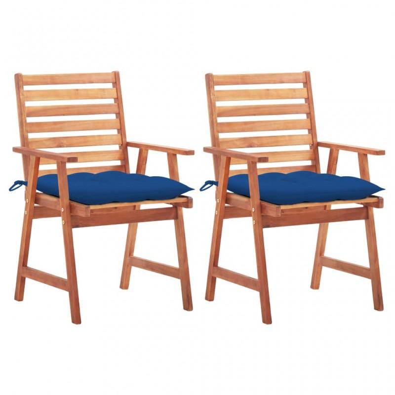 Day and Night - Day and Night Garden Dining Chairs 2 Units Solid Acacia Wood and Cushions