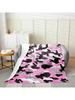 Erosebridal Pink Camoue Throw Blanket  30x40 Inch For Bedroom, Camo Fleece Blanket,Minimalist Bed Blanket,Colorful Abstract Flannel Blanket