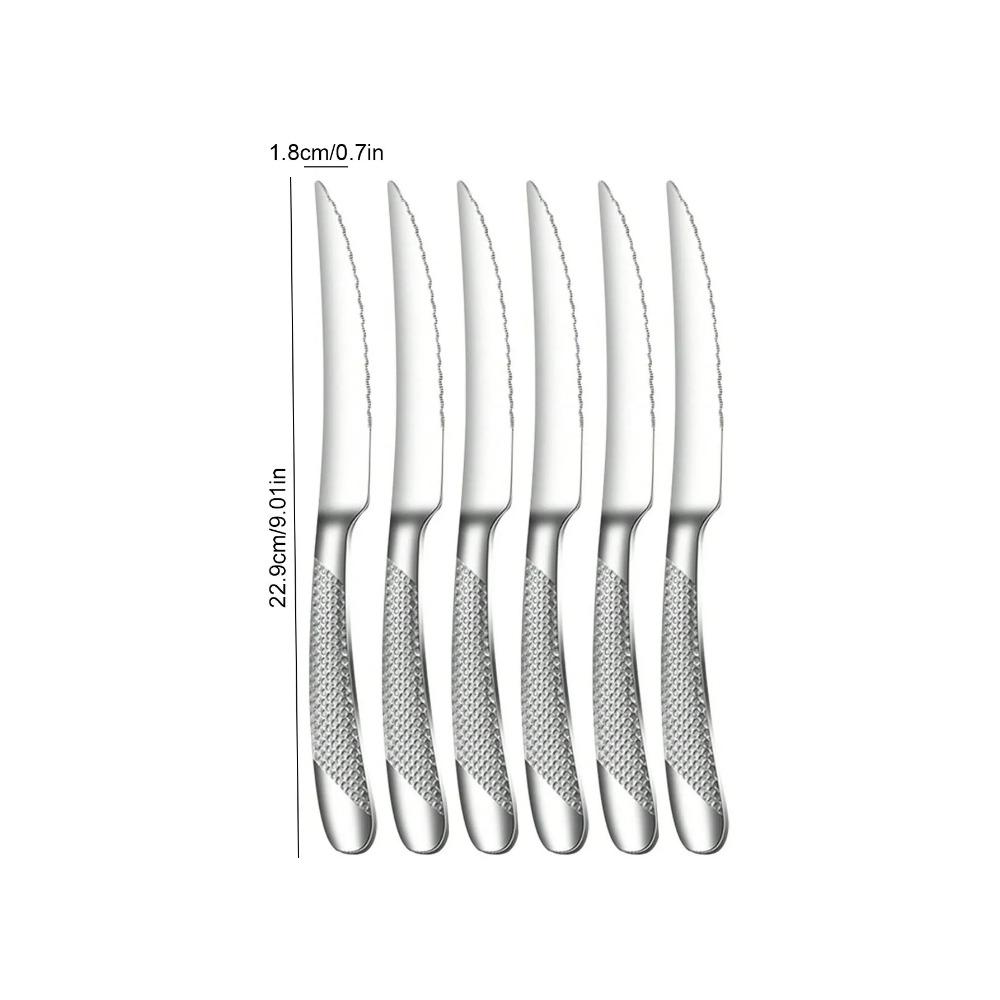 6pc/30pc Stainless steel silver high-end star diamond tableware set knife, fork and spoon dessert fork and spoon