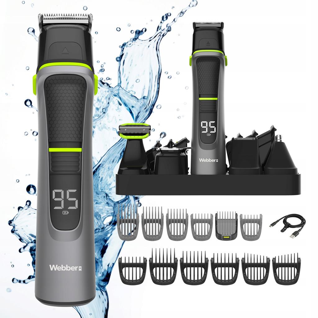 Webber 14-in-1 Men's Trimmer - Shaver + Beard + Hair + Nose Wet&Dry PRO Set